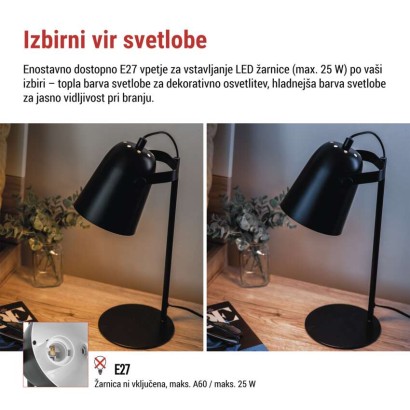 Namizna svetilka NINA črna