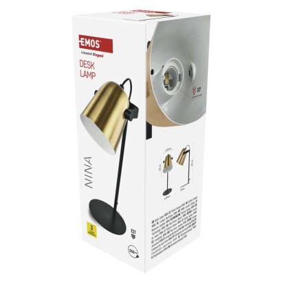 Stolní lampa NINA na žárovku E27, zlatá