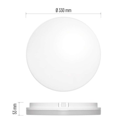 LED svetilo nadometno TORI, okroglo, 24W, IP54, toplo bela