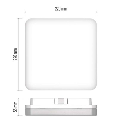 LED šviestuvas TORI 22 x 22 cm, 15 W, neutraliai baltas, IP54