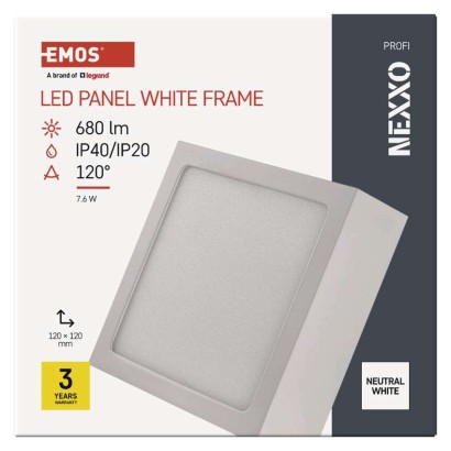 LED přisazené svítidlo NEXXO, čtvercové, bílé, 7,6W, neutrální bílá