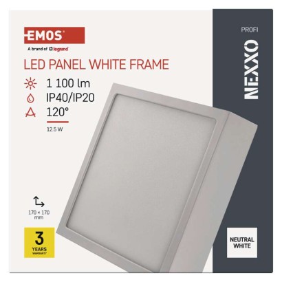 LED přisazené svítidlo NEXXO, čtvercové, bílé, 12,5W, neutrální bílá