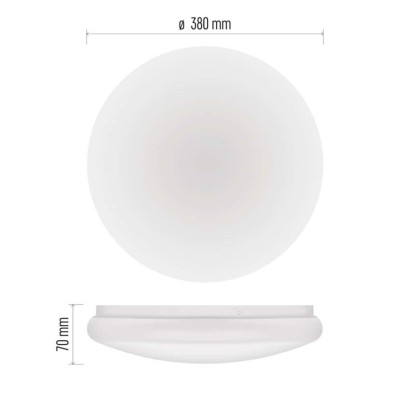 LED stropné svietidlo TIVI, A CLASS, okrúhle biele 12,5W, IP44, Neutrálna biela