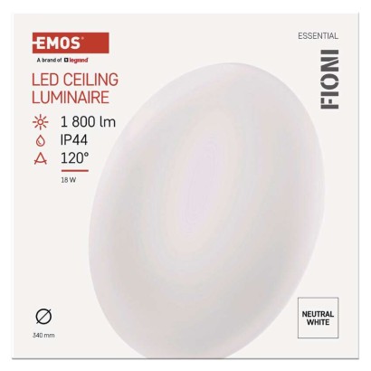 LED Deckenleuchte FIONI, rund, weiss 18W neutralweiss, IP44