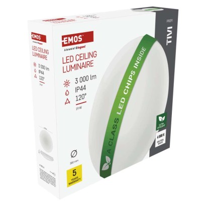 LED-Deckenleuchte TIVI, A CLASS, rund weiß 19W, IP44, Neutral Weiß
