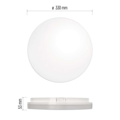 LED-Leuchte mit Bewegungsmelder TORI 33 cm, 24 W, Tageslichtweiß, IP54