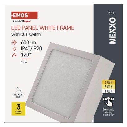 LED svítidlo NEXXO bílé, 12 x 12 cm, 7,6 W, teplá/neutrální bílá