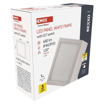 LED svítidlo NEXXO bílé, 12 x 12 cm, 7,6 W, teplá/neutrální bílá