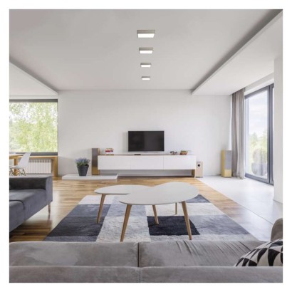 LED-Anbauleuchte NEXXO, quadratisch, silber, 12,5W, mit Change CCT