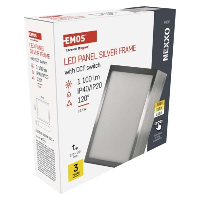LED-Anbauleuchte NEXXO, quadratisch, silber, 12,5W, mit Change CCT