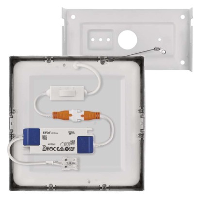 LED-Anbauleuchte NEXXO, quadratisch, silber, 12,5W, mit Change CCT