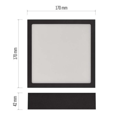 LED svítidlo NEXXO černé, 17 x 17 cm, 12,5 W, teplá/neutrální bílá
