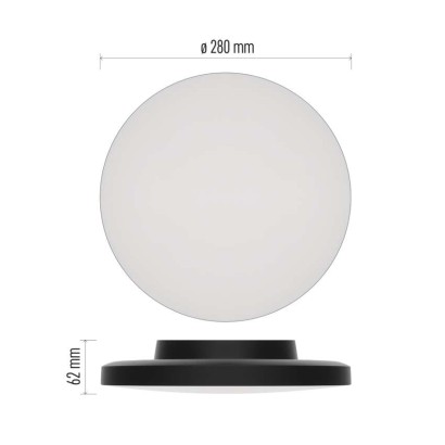LED-Anbauleuchte DIONI rund, schwarz, 15W, mit Farbtemperatur-Änderung
