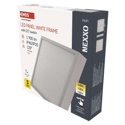 LED svítidlo NEXXO bílé, 22,5 x 22,5 cm, 21 W, teplá/neutrální bílá