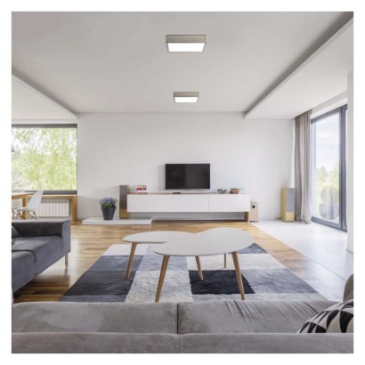 LED svítidlo NEXXO broušený nikl, 22,5 x 22,5 cm, 21 W, teplá/neutrální bílá