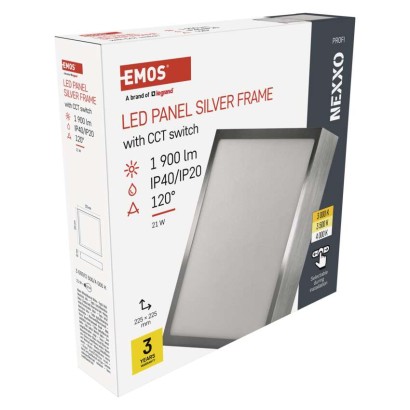 LED svítidlo NEXXO broušený nikl, 22,5 x 22,5 cm, 21 W, teplá/neutrální bílá
