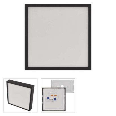LED-Anbauleuchte NEXXO, quadratisch, schwarz, 21W, mit Change CCT
