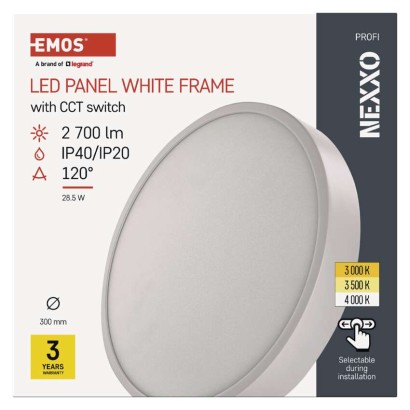 LED svítidlo NEXXO bílé, 30 cm, 28,5 W, teplá/neutrální bílá