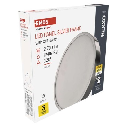 LED felületi lámpatest NEXXO, kerek, ezüst, 28,5W, CCT