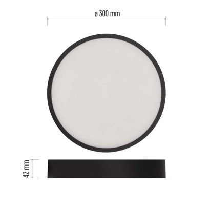 LED surface luminaire NEXXO, round, black, 28.5W, with change CCT