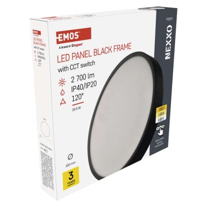 LED surface luminaire NEXXO, round, black, 28.5W, with change CCT
