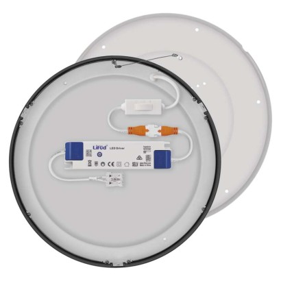 LED surface luminaire NEXXO, round, black, 28.5W, with change CCT
