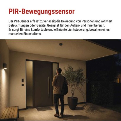 Bewegungsmelder (PIR-Sensor) IP65 2000W, schwarz