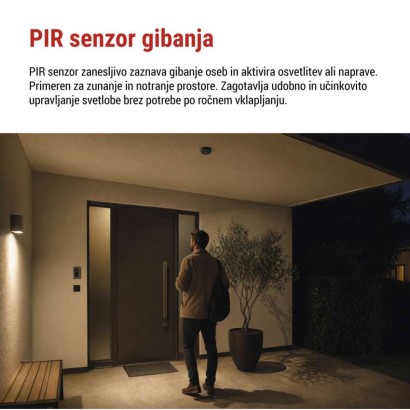 Senzor gibanja IP65 2000W, črn