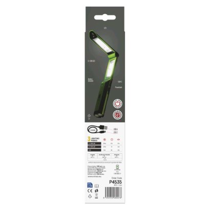 COB LED + LED įkraunamas darbo žibintas P4535, 670 lm, 2200 mAh