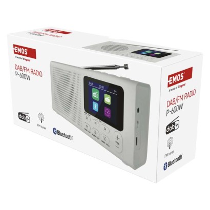 Přenosné rádio s Bluetooth, DAB / DAB+ / FM, bílé