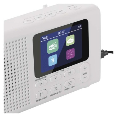 Přenosné rádio s Bluetooth, DAB / DAB+ / FM, bílé