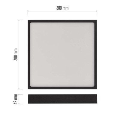 LED šviestuvas NEXXO juodas, 30 x 30 cm, 28,5 W, šiltai / neutraliai baltas