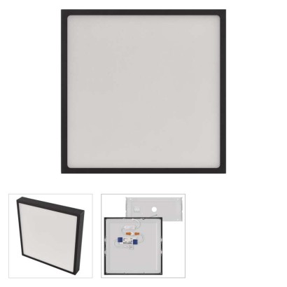 LED šviestuvas NEXXO juodas, 30 x 30 cm, 28,5 W, šiltai / neutraliai baltas