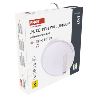 LED lámpatest LIVI 40 cm, 30 W, hideg-meleg fehér, távirányítóval szabályozható, dimmelhet