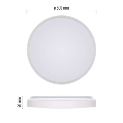 LED lámpatest LIVI 50 cm, 45 W, hideg-meleg fehér, távirányítóval szabályozható, dimmelhet