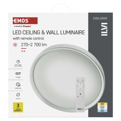 LED svítidlo ILVI 50 cm, 45 W, teplá-studená bílá, stmívatelné s ovladačem