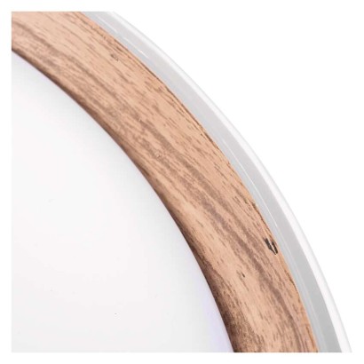 LED přisazené svítidlo ILVI, kruhové 30W, stmív. se změnou CCT, bílá+dřevo