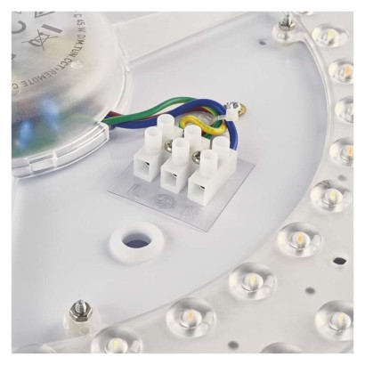 LED přisazené svítidlo ILVI, kruhové 45W, stmívání+CCT, černá+dřevo