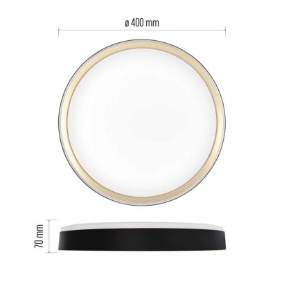 LED přisazené svítidlo ILVI, kruhové 30W, stmívání+CCT, černá+champagne