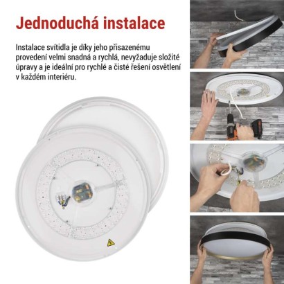 LED přisazené svítidlo ILVI, kruhové 30W, stmívání+CCT, černá+champagne