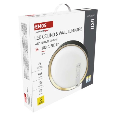 LED přisazené svítidlo ILVI, kruhové 30W, stmívání+CCT, černá+champagne