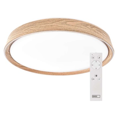LED přisazené svítidlo ILVI, kruhové 30W, stmívání+CCT, dřevo