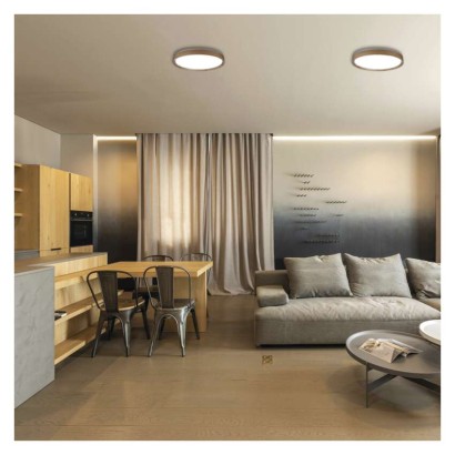 LED přisazené svítidlo ILVI, kruhové 30W, stmívání+CCT, dřevo