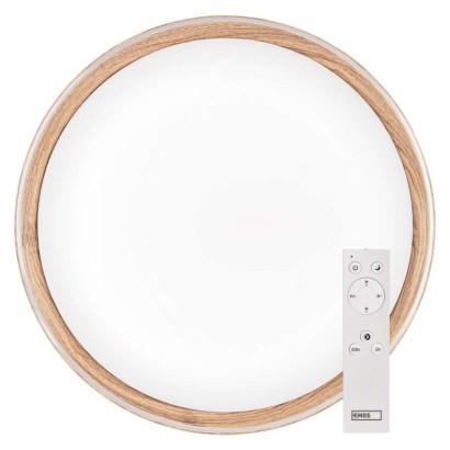 LED přisazené svítidlo ILVI, kruhové 30W, stmívání+CCT, dřevo
