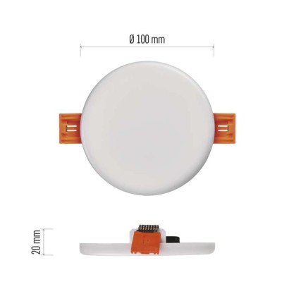 LED Panel 100mm, rund, Einbauleuchte weiss, 7,5W neut. w. IP65