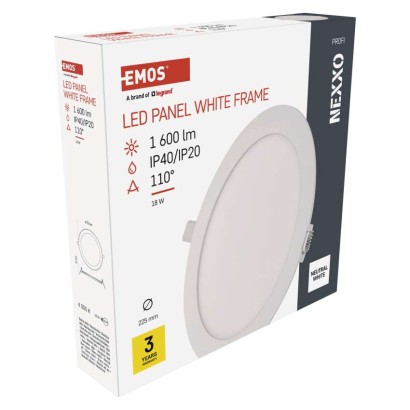 LED-Einbauleuchte NEXXO, rund, weiß, 18W, neutralweiß