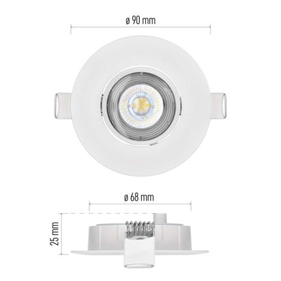 LED Deckenspot SIMMI weiss, rund, 5W neutralweiss