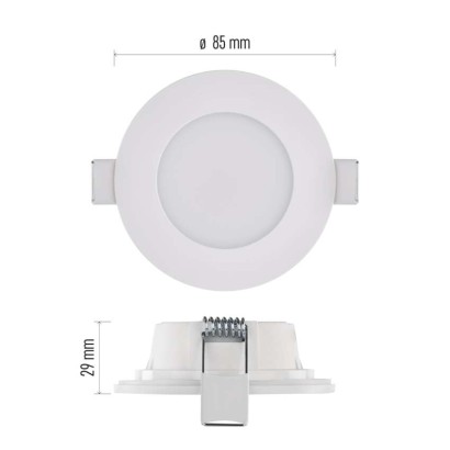 LED reflektor LORI bele barve, okrogel, 4,5W CCT