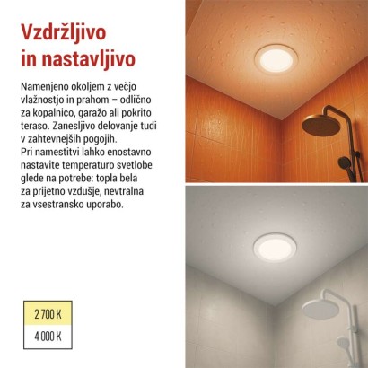 LED reflektor LORI bele barve, okrogel, 4,5W CCT