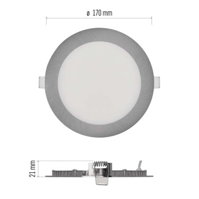 LED-Einbauleuchte NEXXO, rund, silber, 12,5W, mit Change CCT